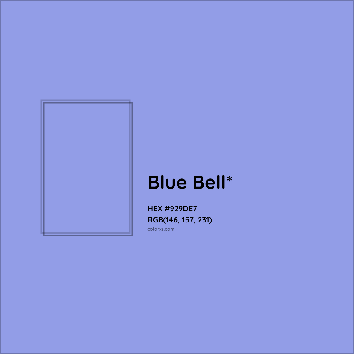 #929DE7 hex color. RGB, RYB, CMYK, HSL, HSV codes and color conversions. Matching color names, palettes, paints.