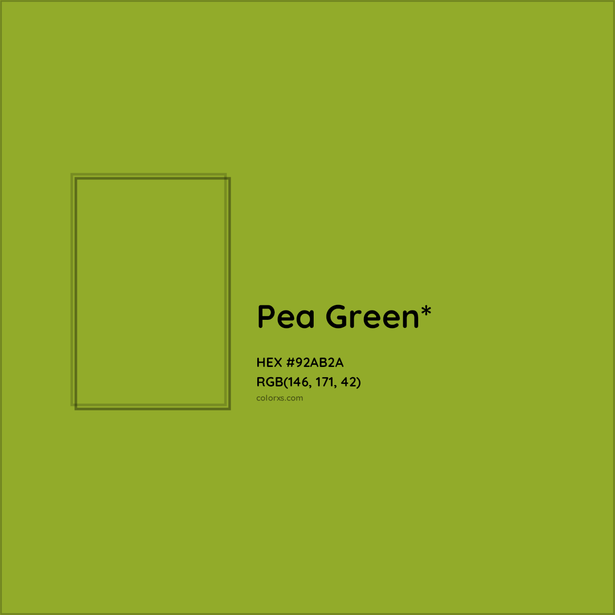 #92AB2A hex color. RGB, RYB, CMYK, HSL, HSV codes and color conversions. Matching color names, palettes, paints.