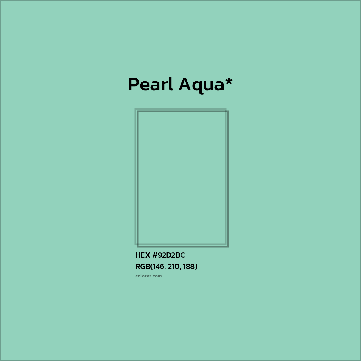 #92D2BC hex color. RGB, RYB, CMYK, HSL, HSV codes and color conversions. Matching color names, palettes, paints.