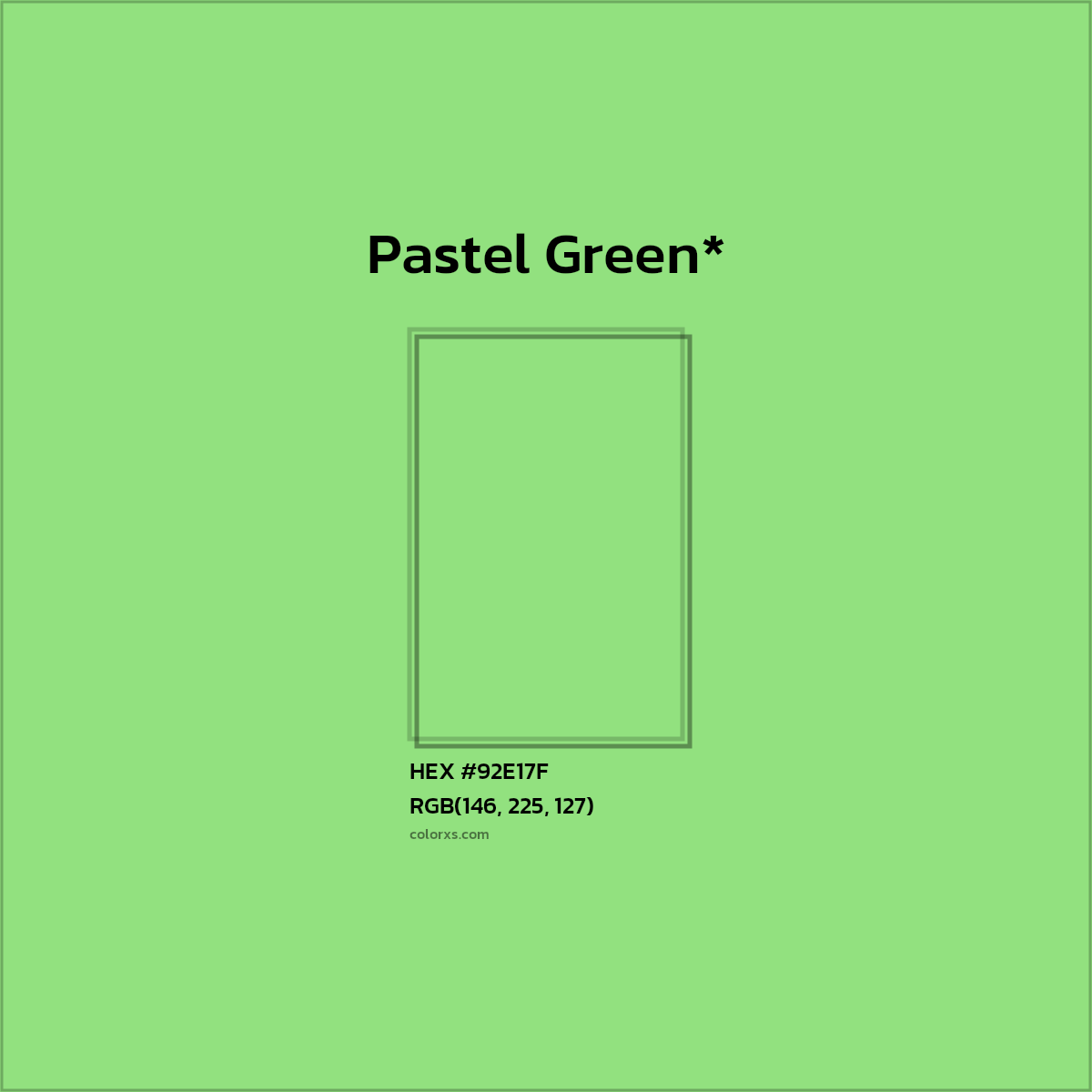 #92E17F hex color. RGB, RYB, CMYK, HSL, HSV codes and color conversions. Matching color names, palettes, paints.