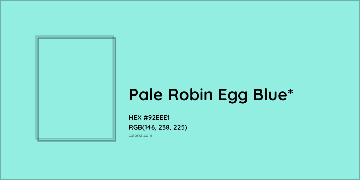 #92EEE1 hex color. RGB, RYB, CMYK, HSL, HSV codes and color conversions. Matching color names, palettes, paints.