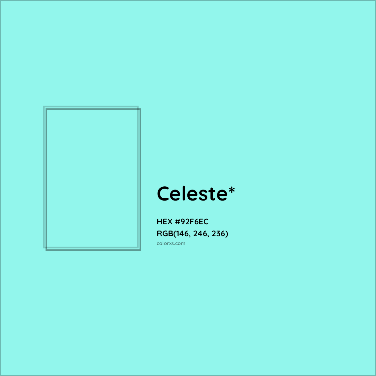 #92F6EC hex color. RGB, RYB, CMYK, HSL, HSV codes and color conversions. Matching color names, palettes, paints.