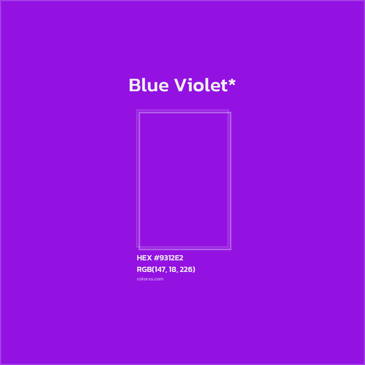 #9312E2 hex color. RGB, RYB, CMYK, HSL, HSV codes and color conversions. Matching color names, palettes, paints.