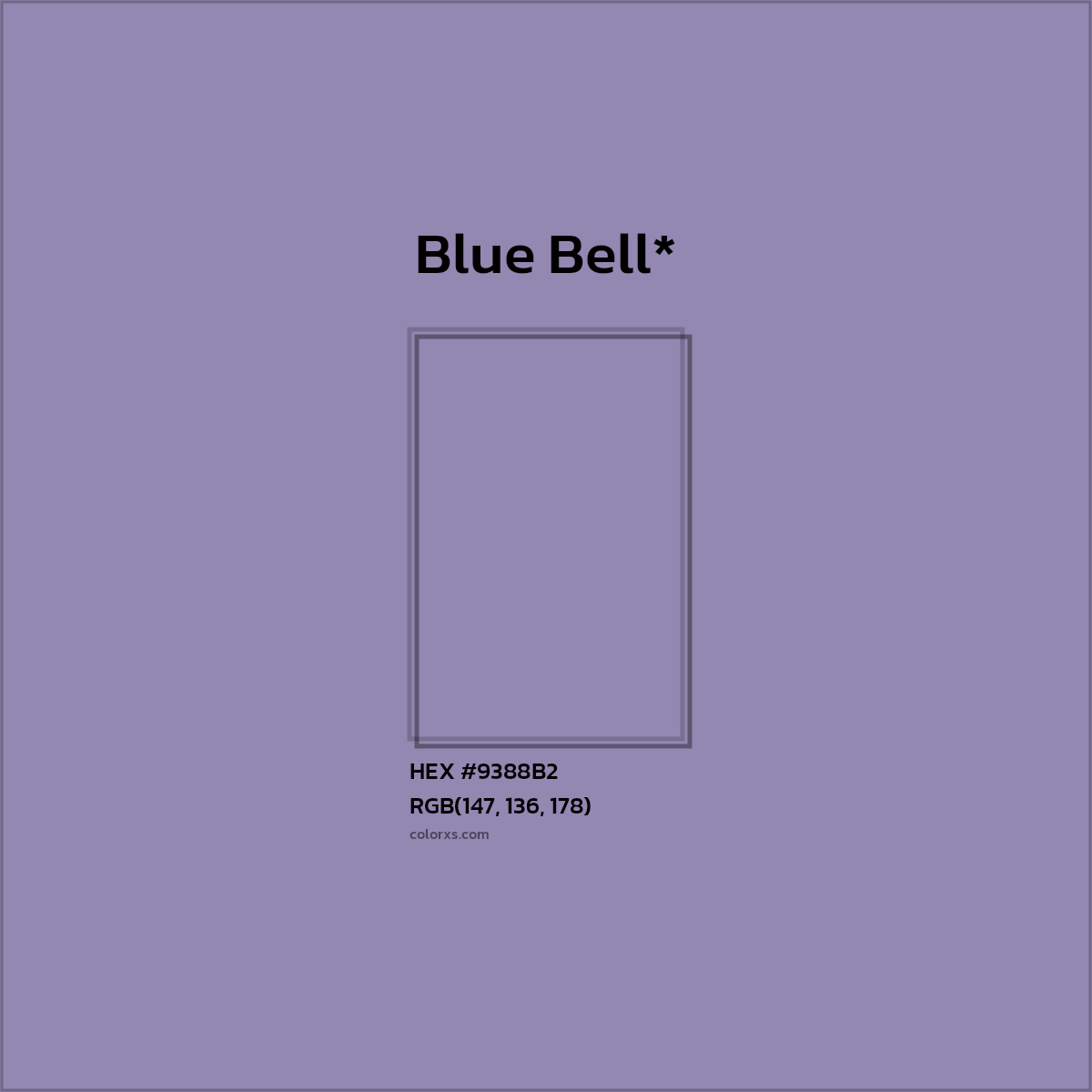 #9388B2 hex color. RGB, RYB, CMYK, HSL, HSV codes and color conversions. Matching color names, palettes, paints.