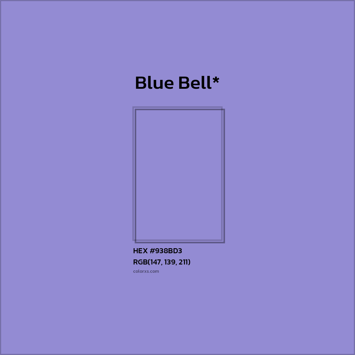 #938BD3 hex color. RGB, RYB, CMYK, HSL, HSV codes and color conversions. Matching color names, palettes, paints.