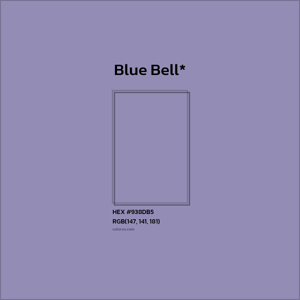 #938DB5 hex color. RGB, RYB, CMYK, HSL, HSV codes and color conversions. Matching color names, palettes, paints.