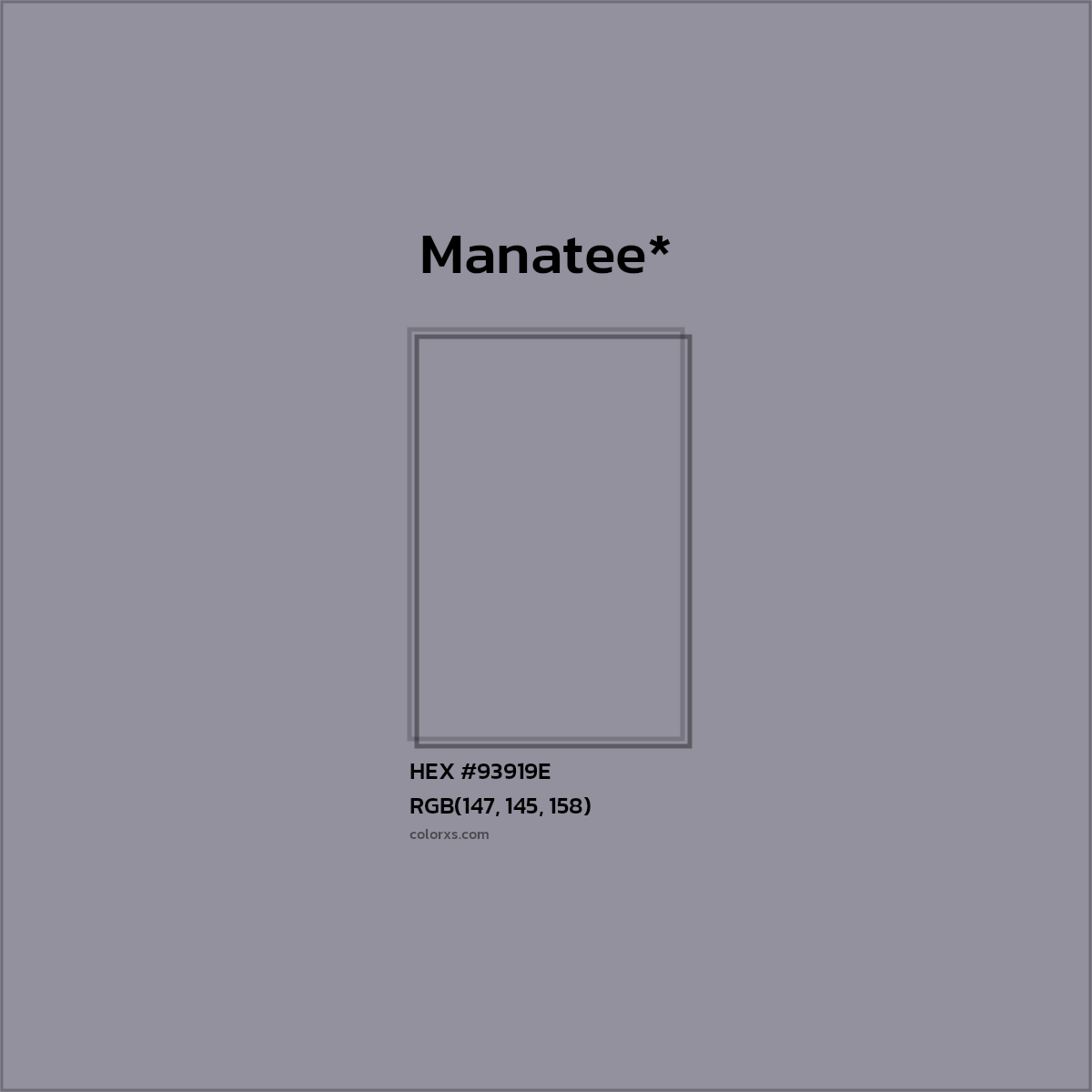 #93919E hex color. RGB, RYB, CMYK, HSL, HSV codes and color conversions. Matching color names, palettes, paints.