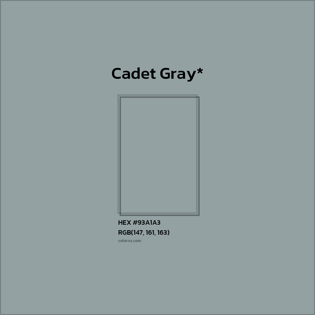 #93A1A3 hex color. RGB, RYB, CMYK, HSL, HSV codes and color conversions. Matching color names, palettes, paints.