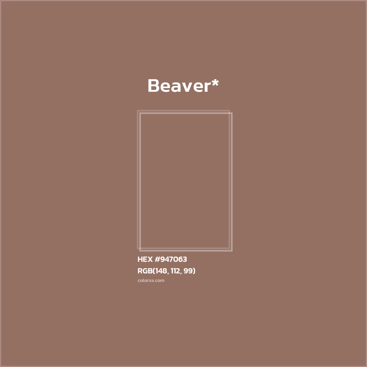 #947063 hex color. RGB, RYB, CMYK, HSL, HSV codes and color conversions. Matching color names, palettes, paints.