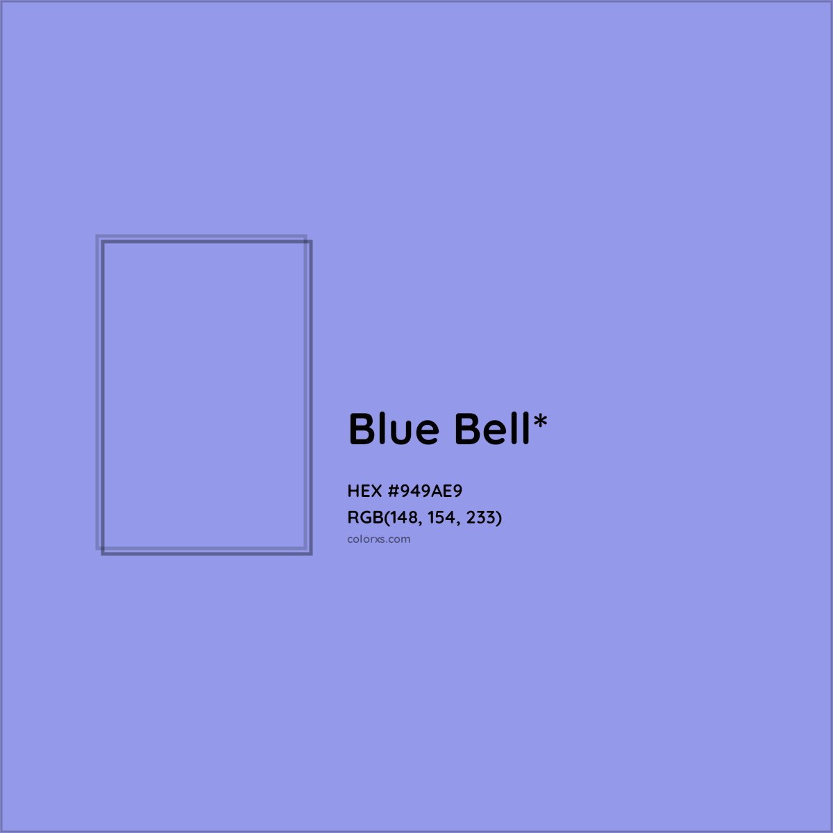 #949AE9 hex color. RGB, RYB, CMYK, HSL, HSV codes and color conversions. Matching color names, palettes, paints.