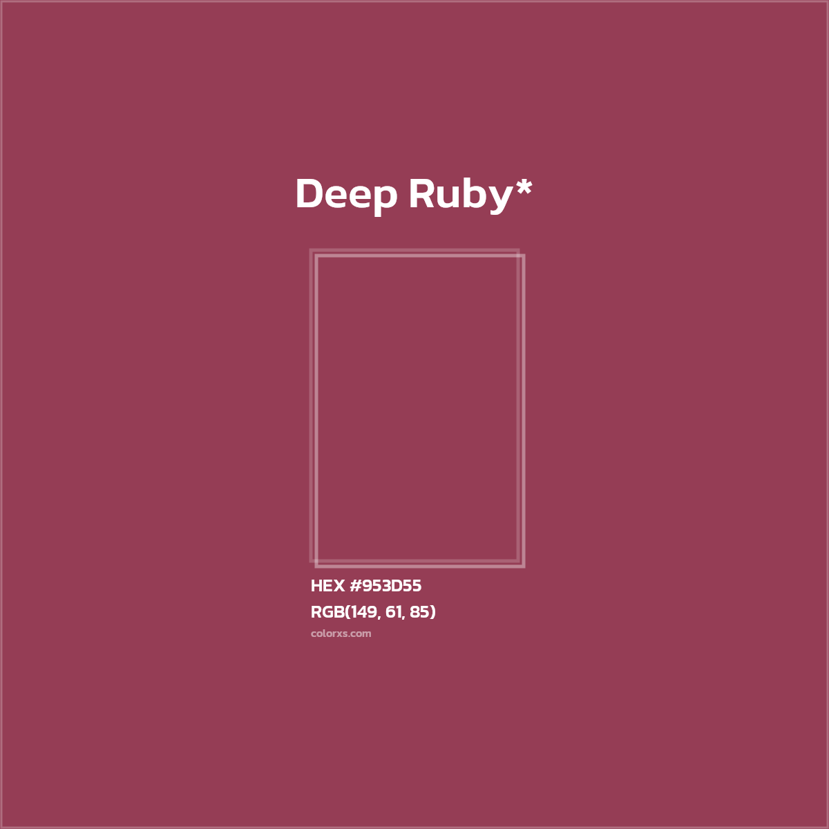 #953D55 hex color. RGB, RYB, CMYK, HSL, HSV codes and color conversions. Matching color names, palettes, paints.