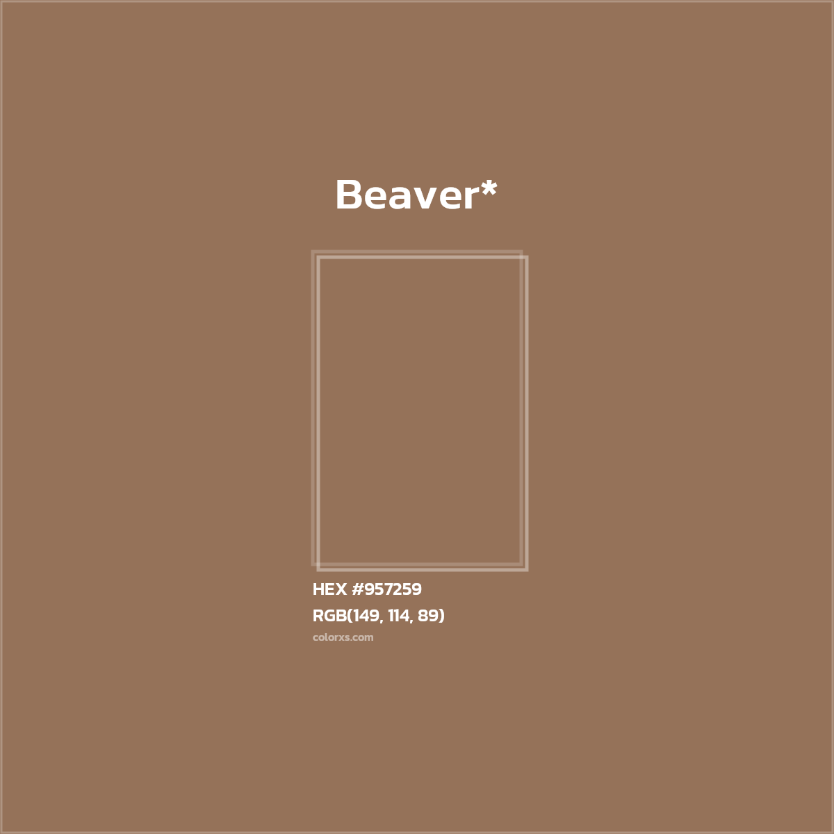 #957259 hex color. RGB, RYB, CMYK, HSL, HSV codes and color conversions. Matching color names, palettes, paints.