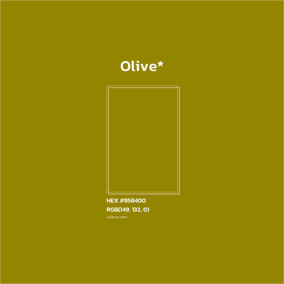#958400 hex color. RGB, RYB, CMYK, HSL, HSV codes and color conversions. Matching color names, palettes, paints.