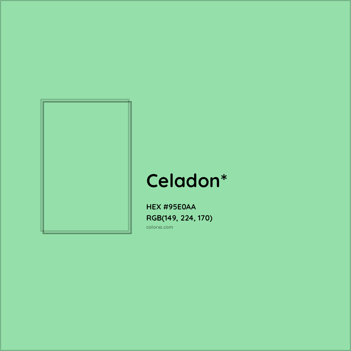 #95E0AA hex color. RGB, RYB, CMYK, HSL, HSV codes and color conversions. Matching color names, palettes, paints.
