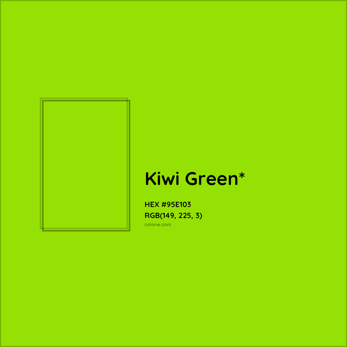 #95E103 hex color. RGB, RYB, CMYK, HSL, HSV codes and color conversions. Matching color names, palettes, paints.