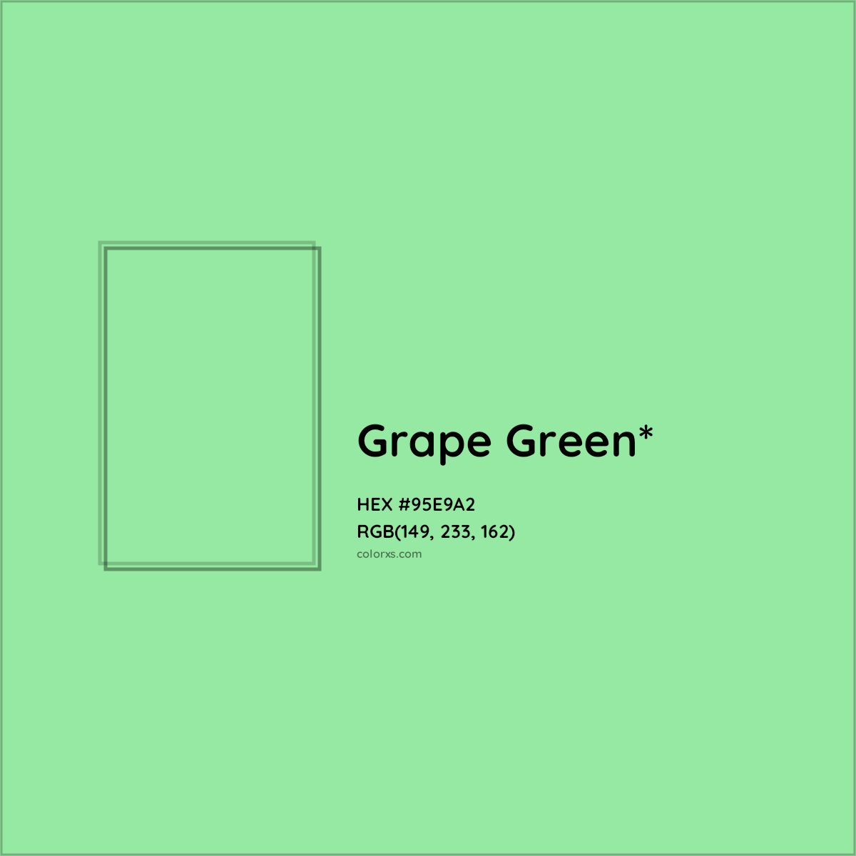 #95E9A2 hex color. RGB, RYB, CMYK, HSL, HSV codes and color conversions. Matching color names, palettes, paints.