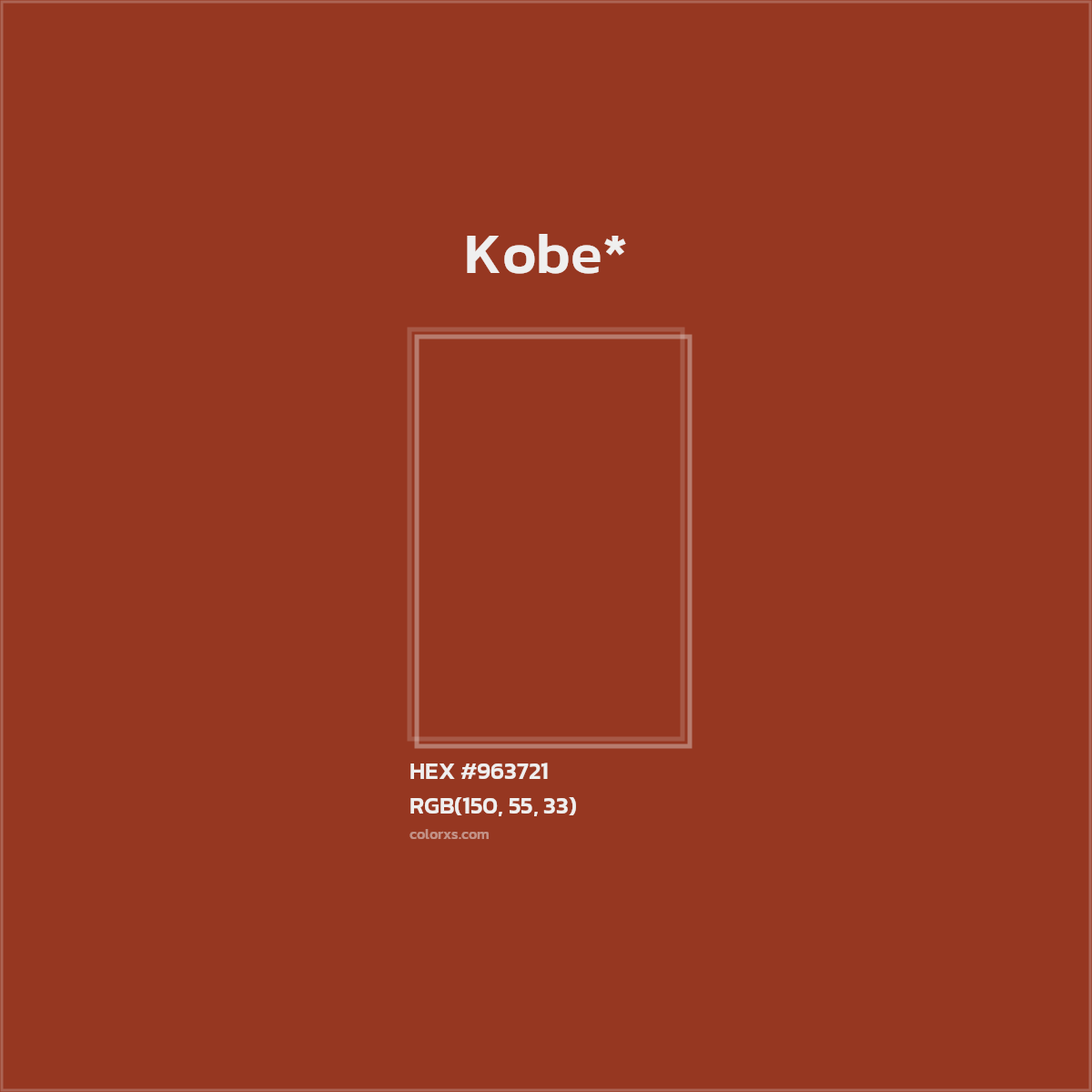 #963721 hex color. RGB, RYB, CMYK, HSL, HSV codes and color conversions. Matching color names, palettes, paints.