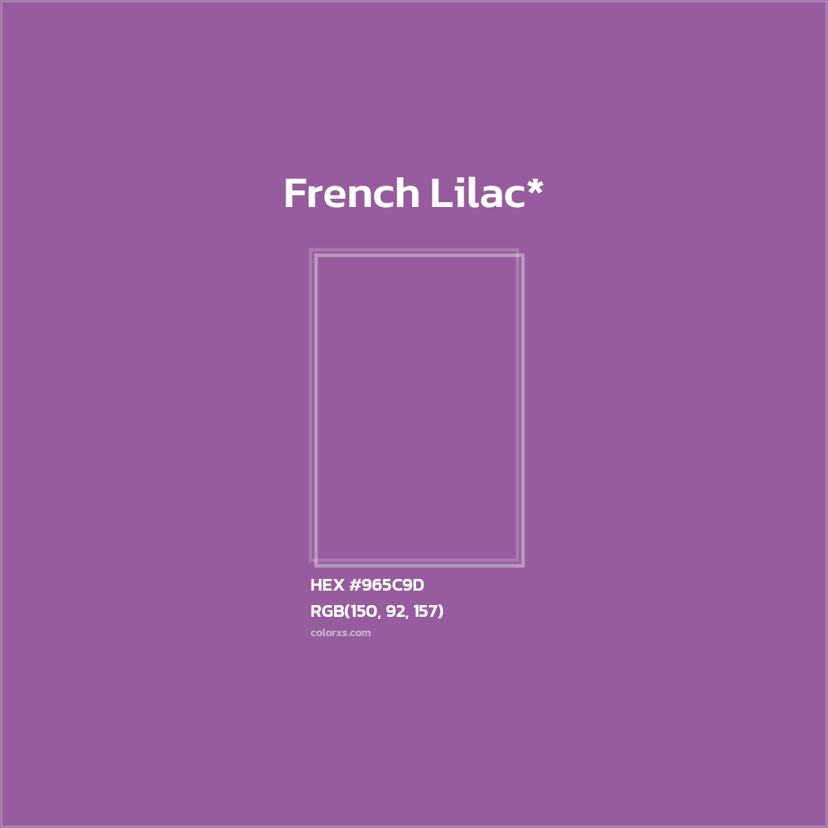 #965C9D hex color. RGB, RYB, CMYK, HSL, HSV codes and color conversions. Matching color names, palettes, paints.