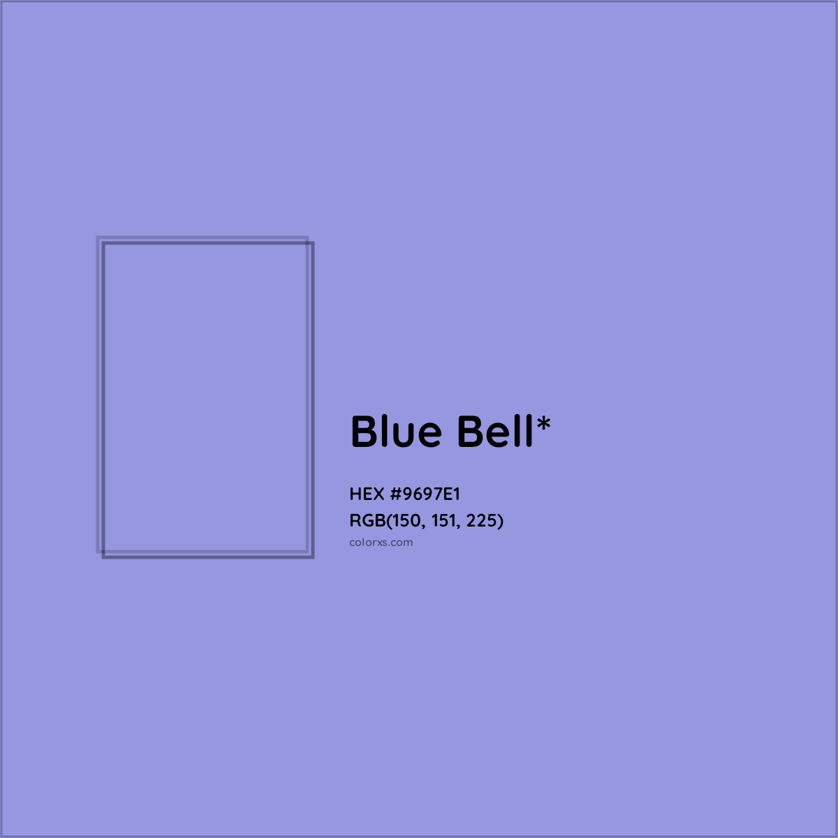 #9697E1 hex color. RGB, RYB, CMYK, HSL, HSV codes and color conversions. Matching color names, palettes, paints.