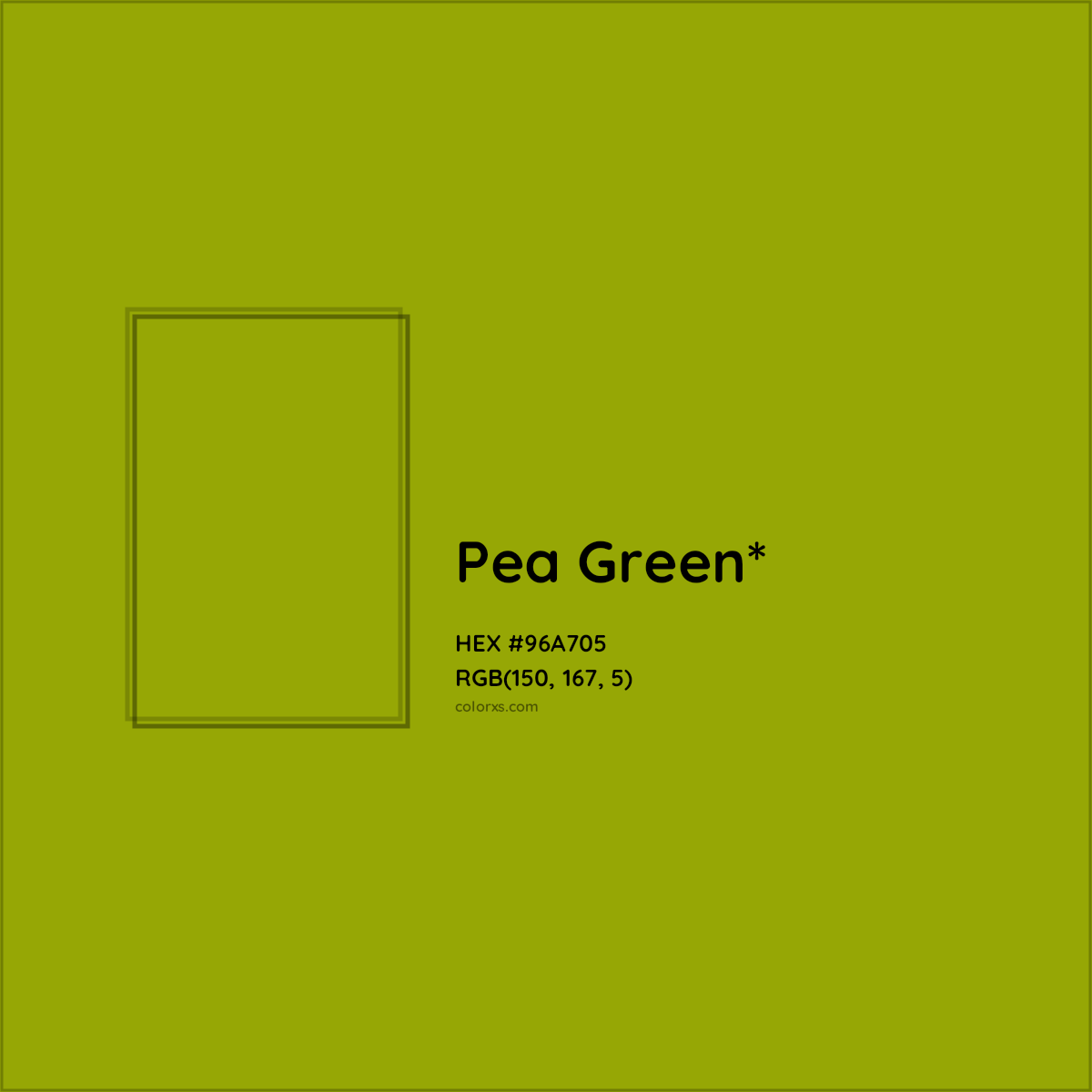 #96A705 hex color. RGB, RYB, CMYK, HSL, HSV codes and color conversions. Matching color names, palettes, paints.