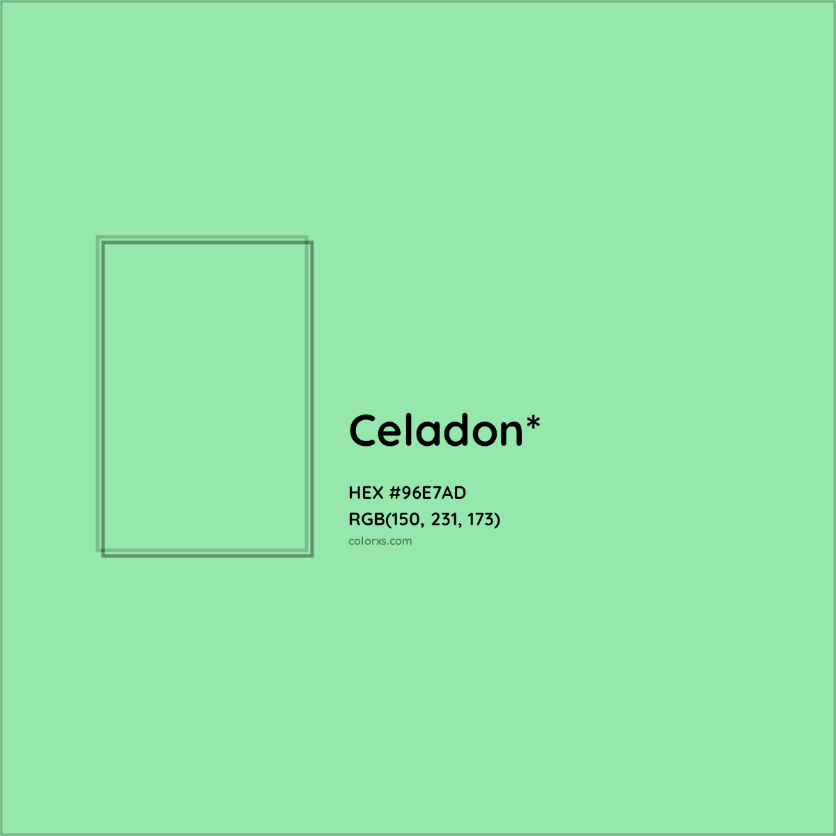 #96E7AD hex color. RGB, RYB, CMYK, HSL, HSV codes and color conversions. Matching color names, palettes, paints.