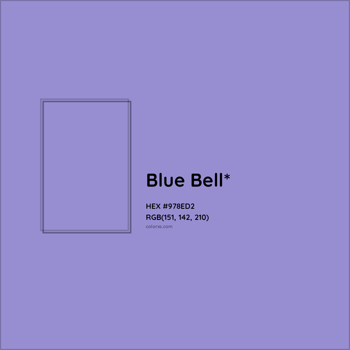 #978ED2 hex color. RGB, RYB, CMYK, HSL, HSV codes and color conversions. Matching color names, palettes, paints.