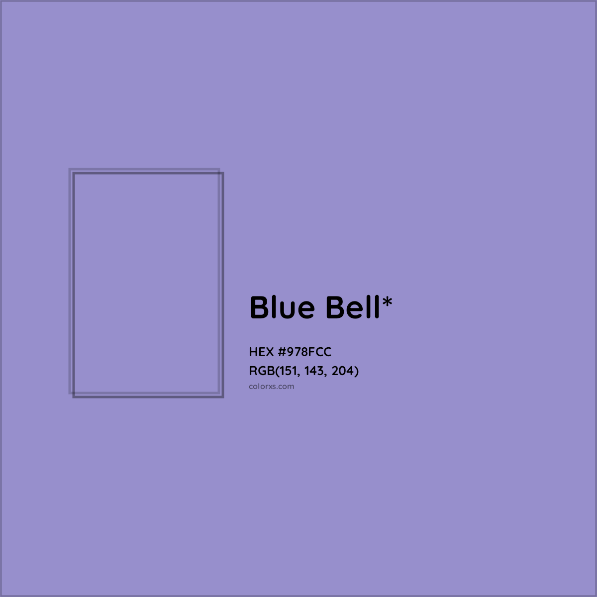 #978FCC hex color. RGB, RYB, CMYK, HSL, HSV codes and color conversions. Matching color names, palettes, paints.