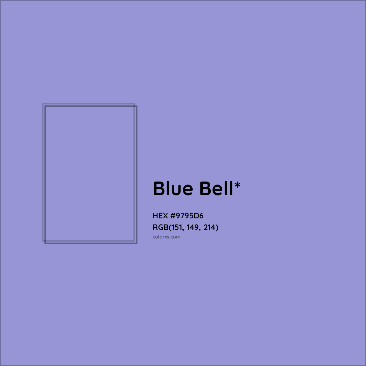 #9795D6 hex color. RGB, RYB, CMYK, HSL, HSV codes and color conversions. Matching color names, palettes, paints.