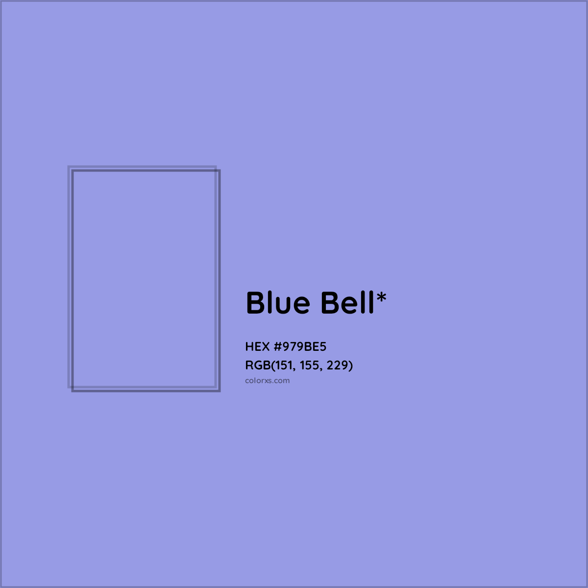#979BE5 hex color. RGB, RYB, CMYK, HSL, HSV codes and color conversions. Matching color names, palettes, paints.