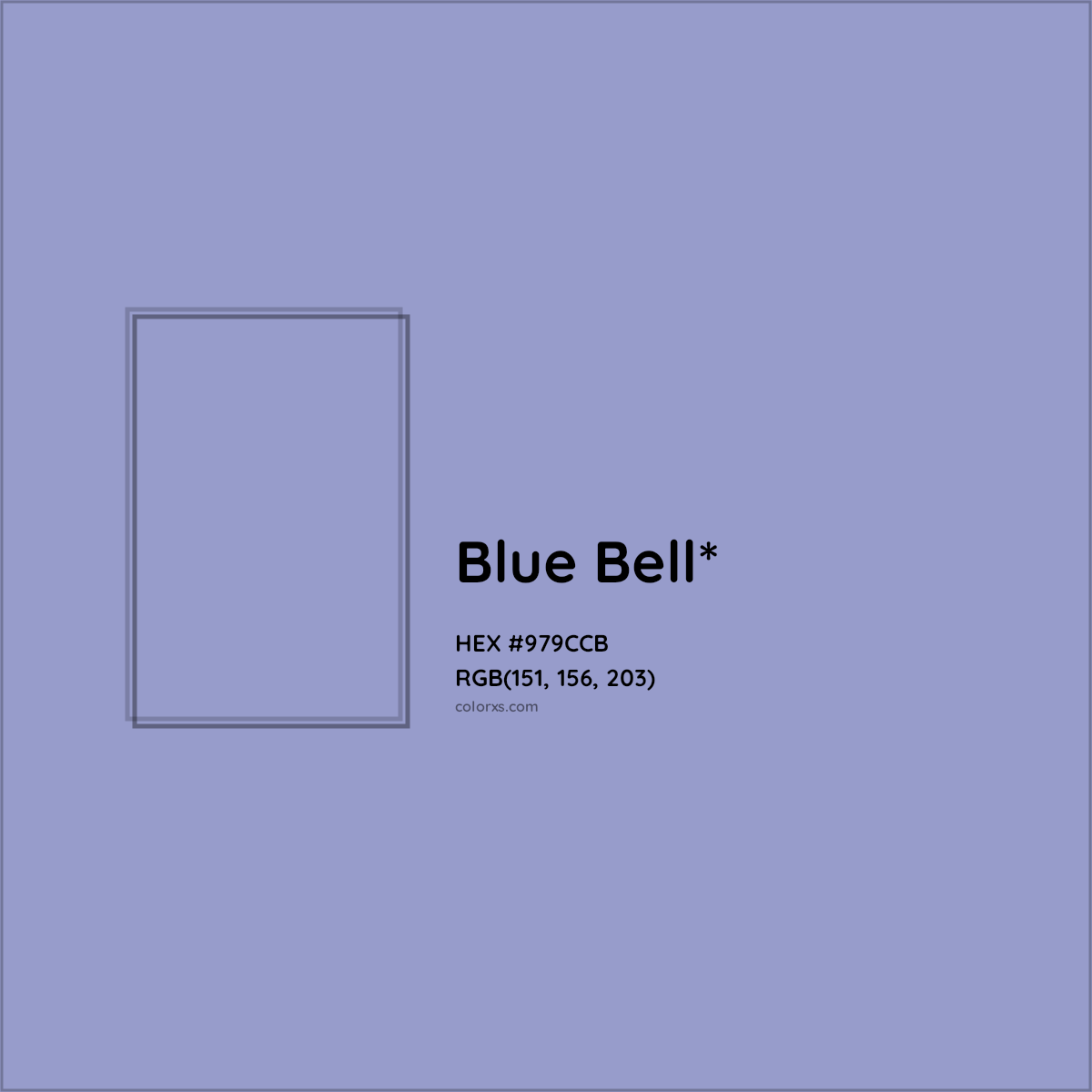 #979CCB hex color. RGB, RYB, CMYK, HSL, HSV codes and color conversions. Matching color names, palettes, paints.