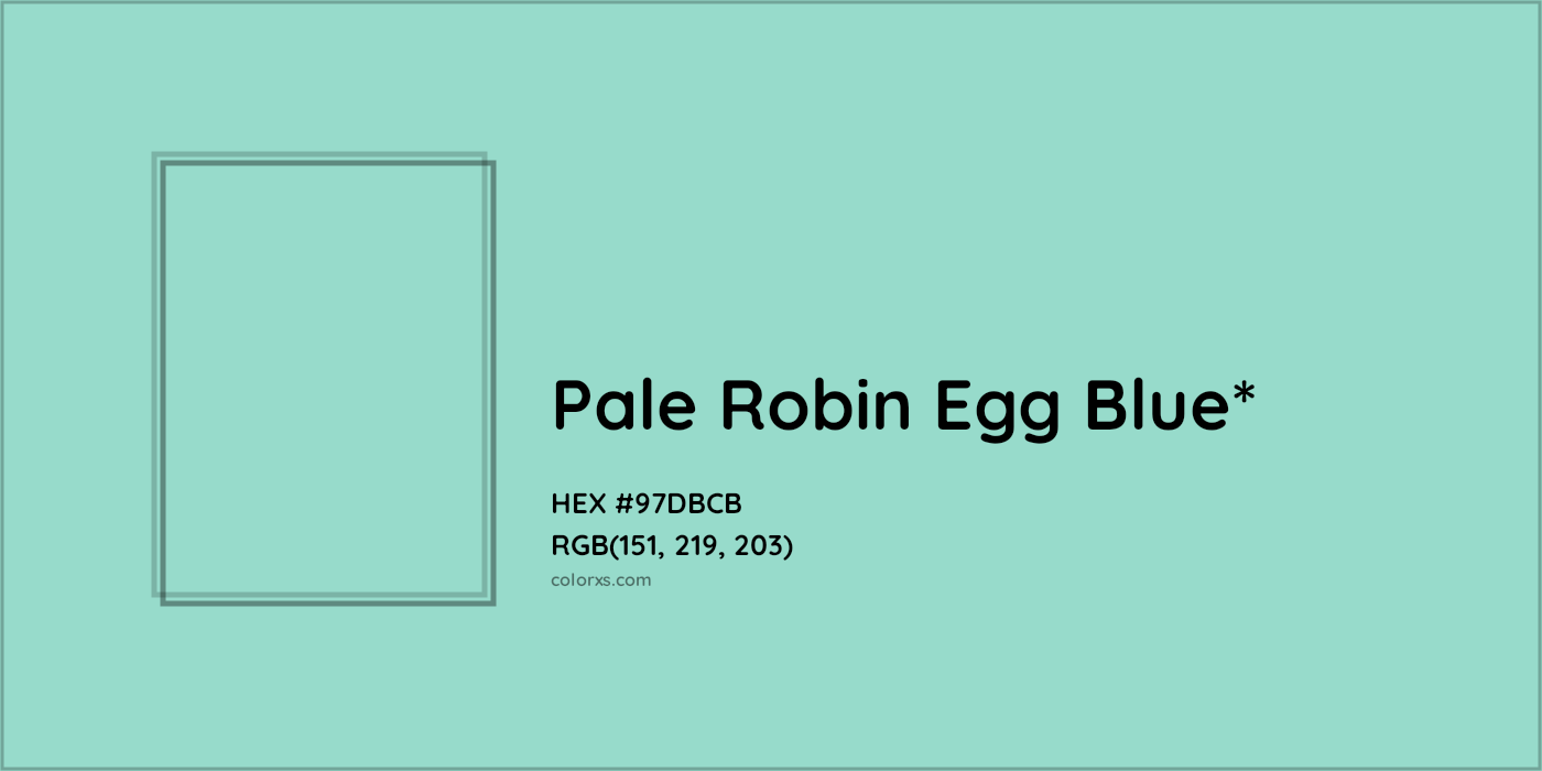 #97DBCB hex color. RGB, RYB, CMYK, HSL, HSV codes and color conversions. Matching color names, palettes, paints.