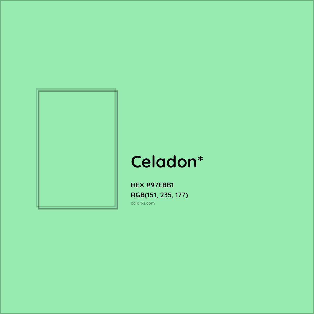 #97EBB1 hex color. RGB, RYB, CMYK, HSL, HSV codes and color conversions. Matching color names, palettes, paints.