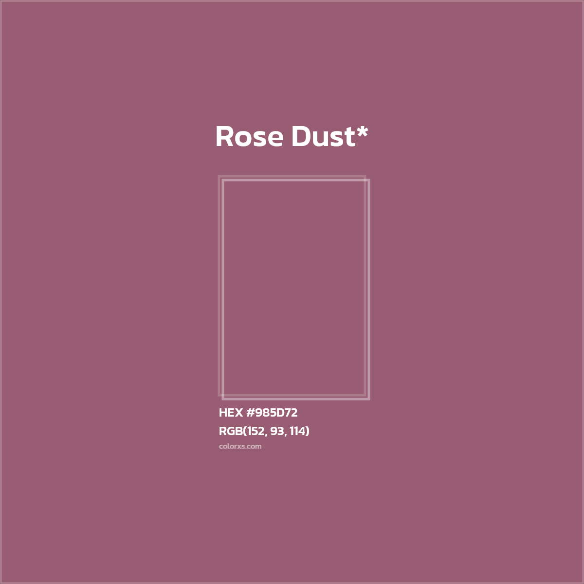 #985D72 hex color. RGB, RYB, CMYK, HSL, HSV codes and color conversions. Matching color names, palettes, paints.