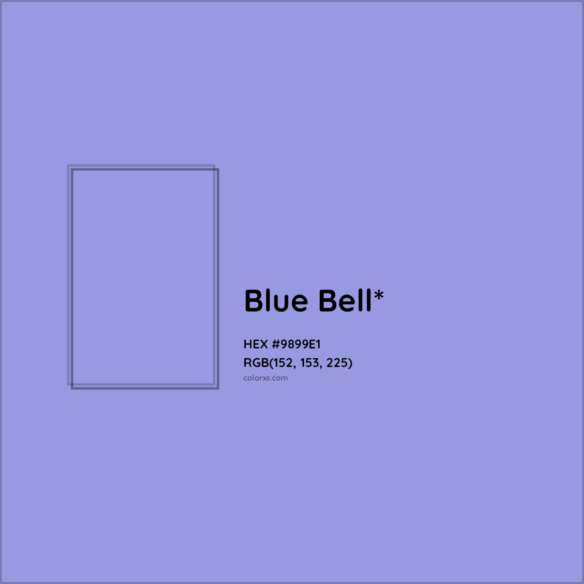#9899E1 hex color. RGB, RYB, CMYK, HSL, HSV codes and color conversions. Matching color names, palettes, paints.