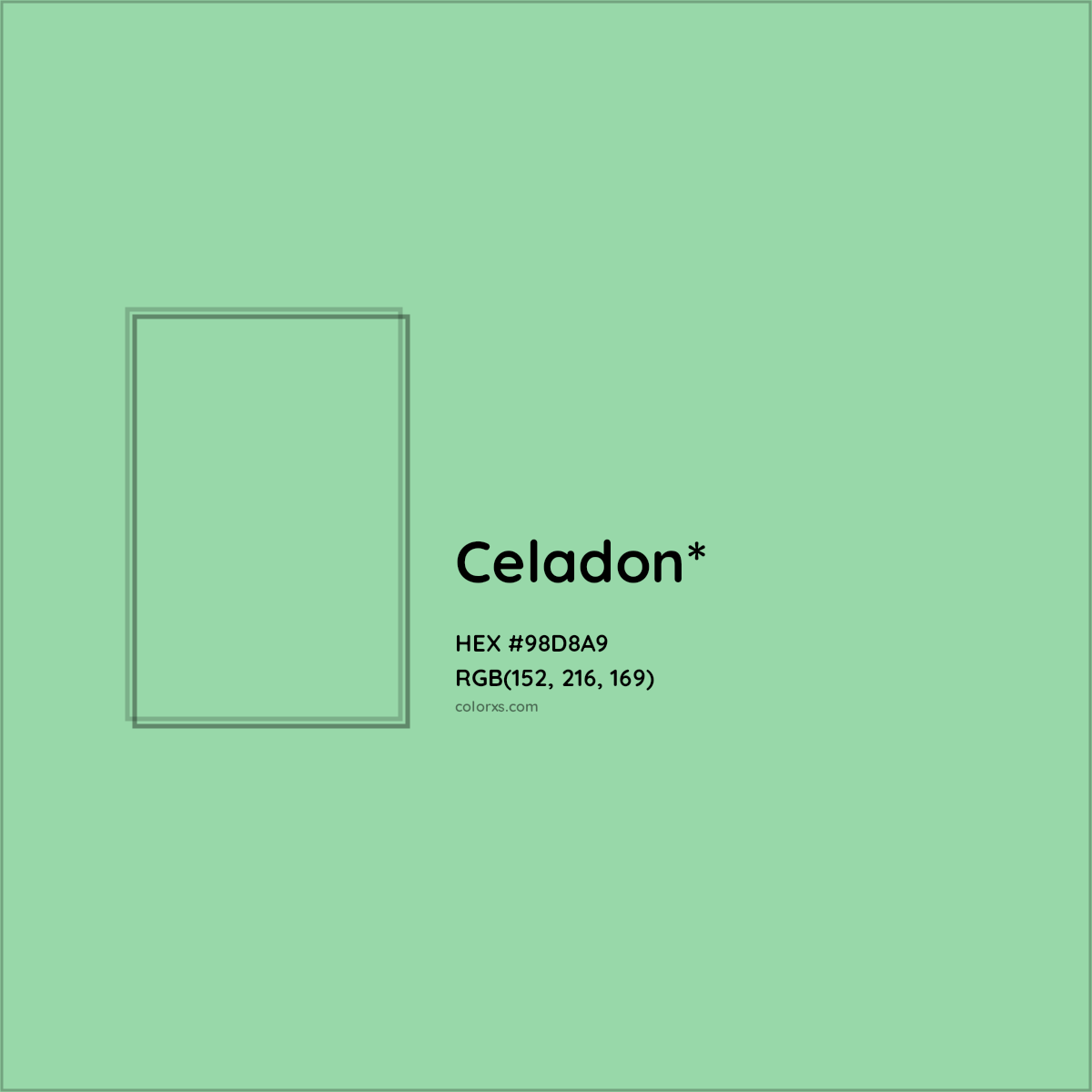 #98D8A9 hex color. RGB, RYB, CMYK, HSL, HSV codes and color conversions. Matching color names, palettes, paints.