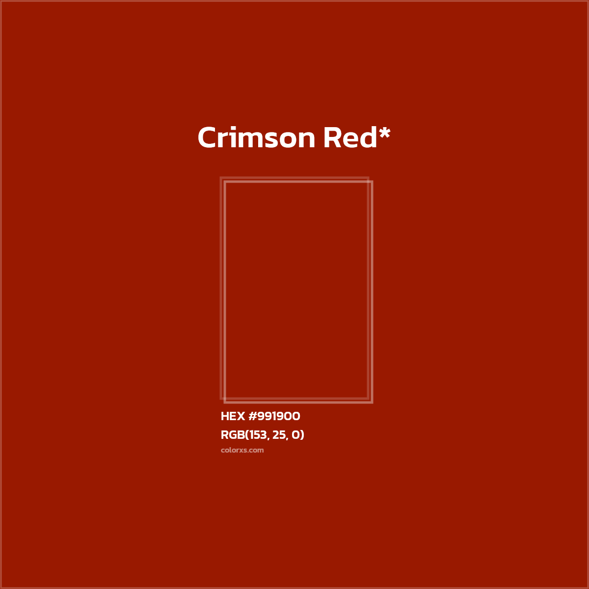 #991900 hex color. RGB, RYB, CMYK, HSL, HSV codes and color conversions. Matching color names, palettes, paints.