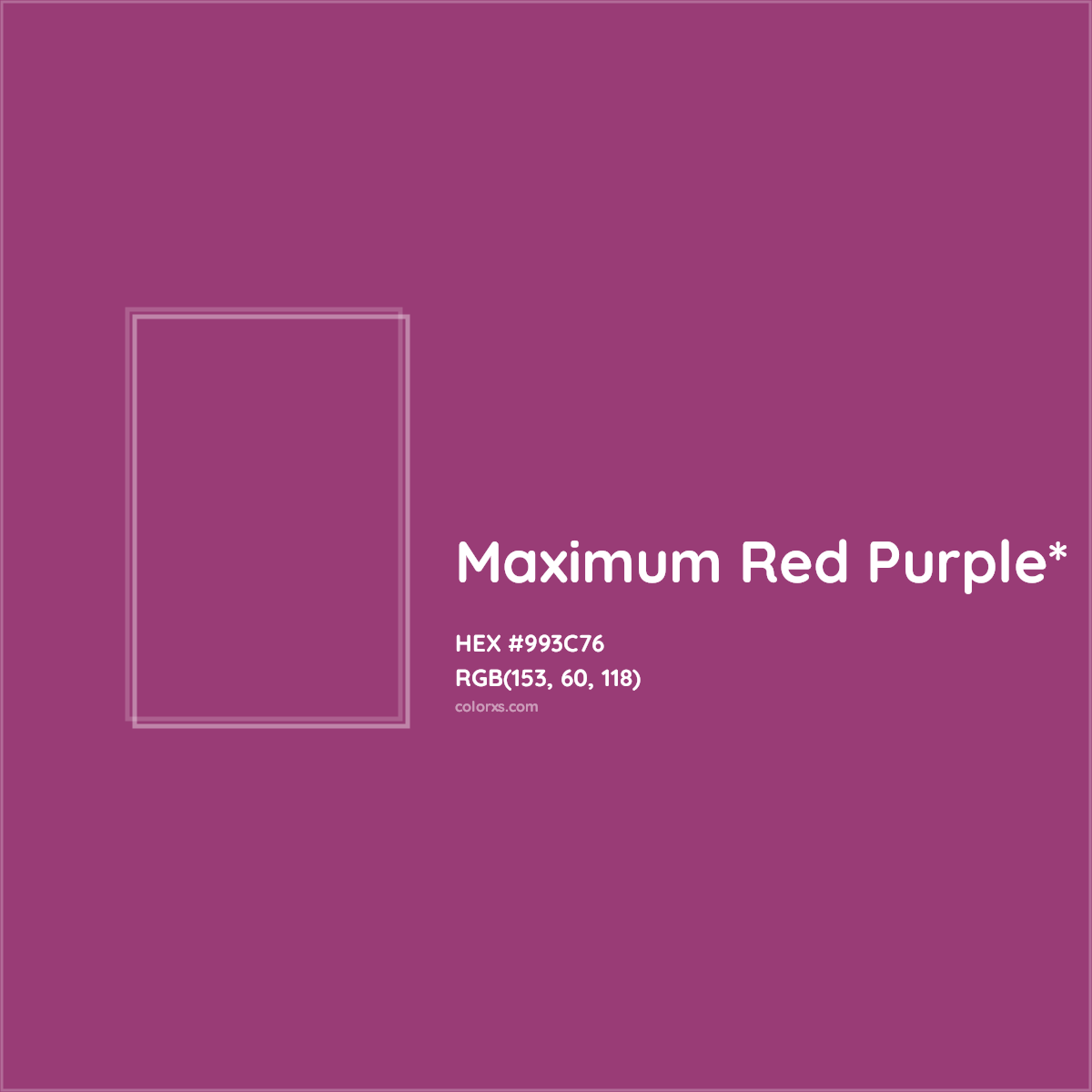 #993C76 hex color. RGB, RYB, CMYK, HSL, HSV codes and color conversions. Matching color names, palettes, paints.