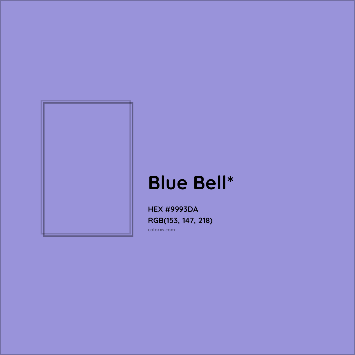 #9993DA hex color. RGB, RYB, CMYK, HSL, HSV codes and color conversions. Matching color names, palettes, paints.