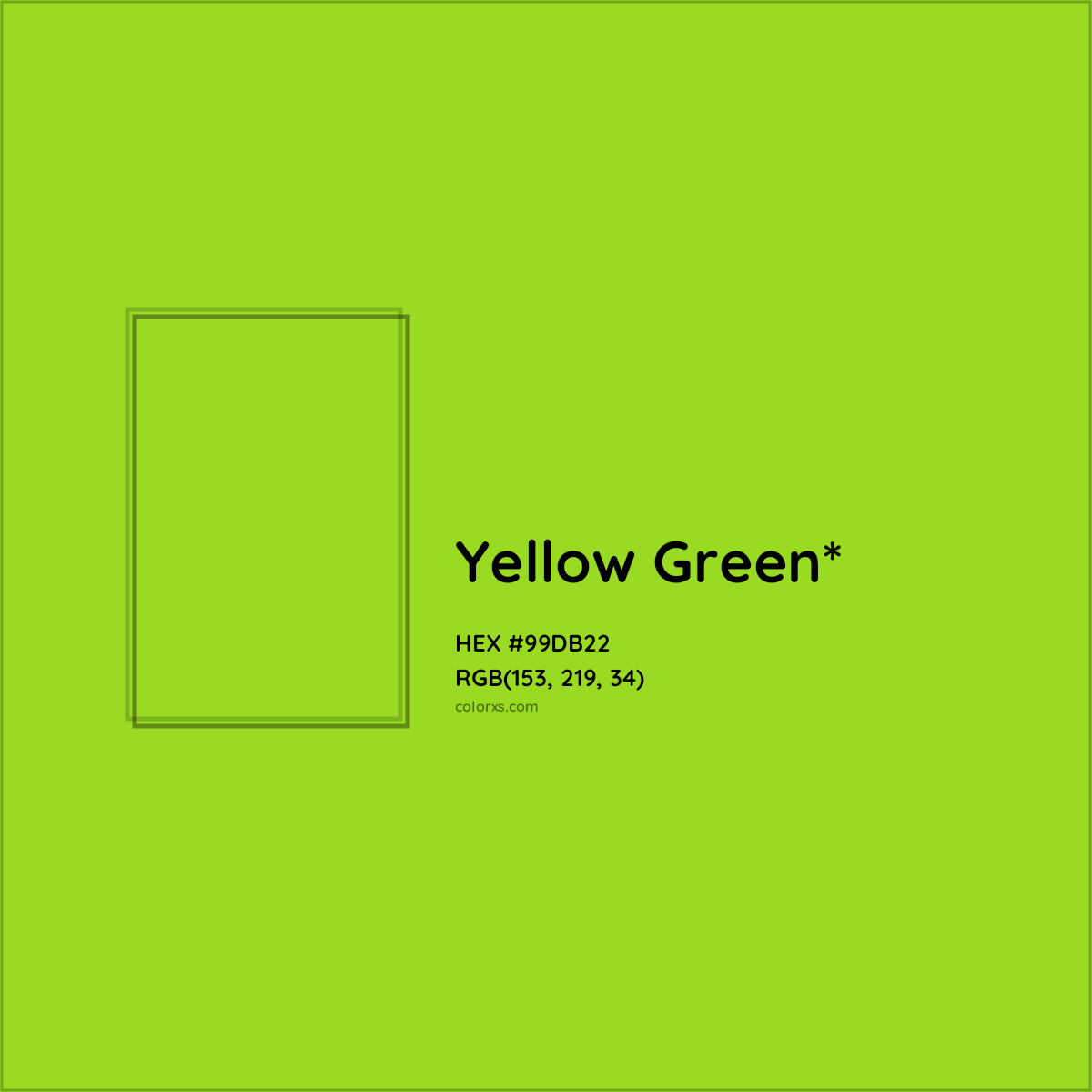 #99DB22 hex color. RGB, RYB, CMYK, HSL, HSV codes and color conversions. Matching color names, palettes, paints.
