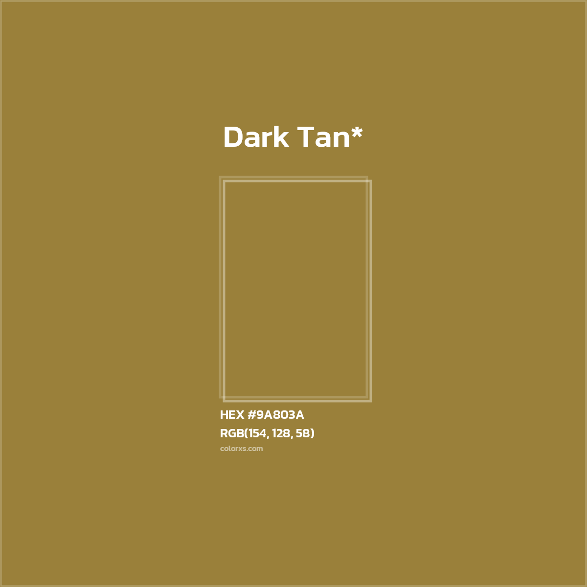#9A803A hex color. RGB, RYB, CMYK, HSL, HSV codes and color conversions. Matching color names, palettes, paints.