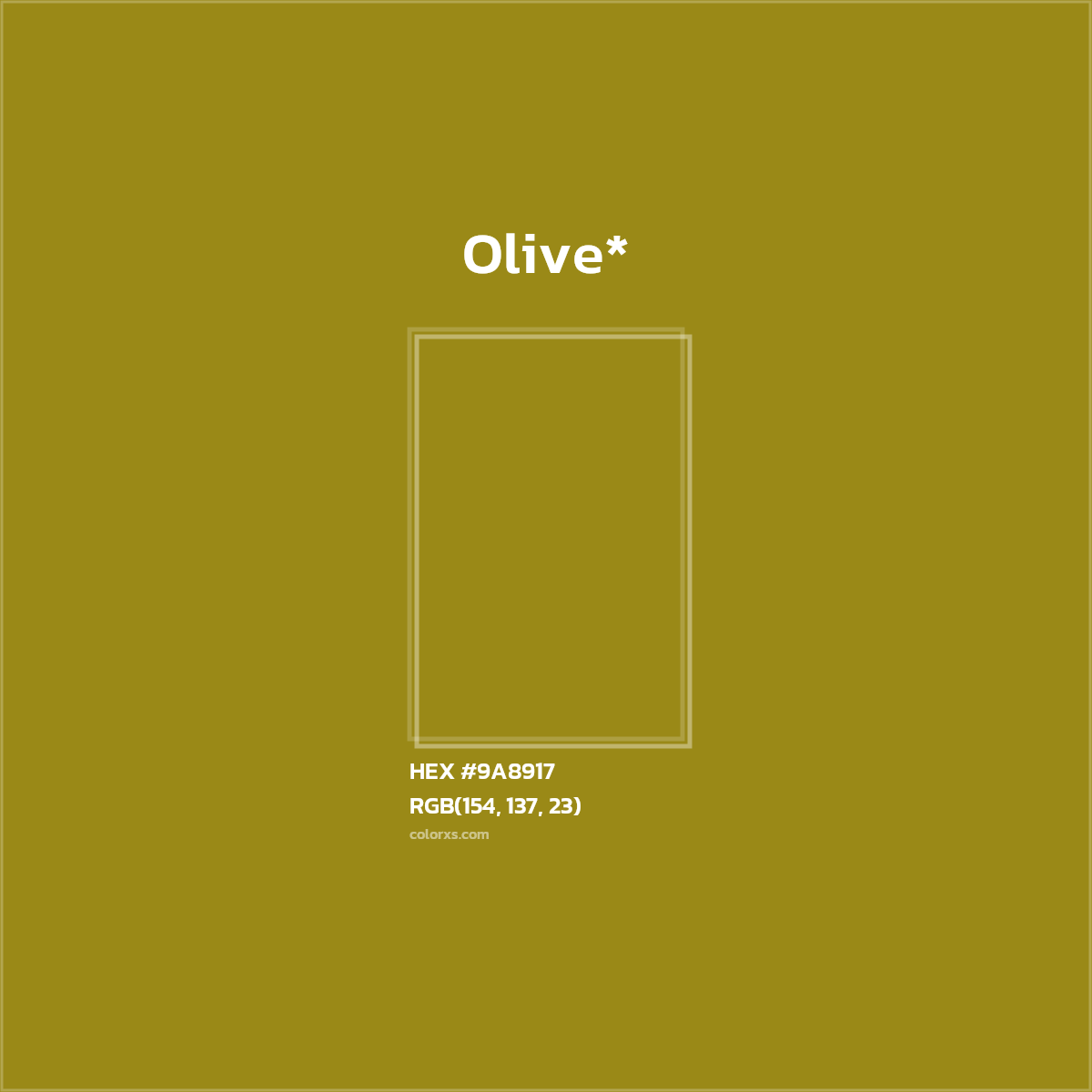 #9A8917 hex color. RGB, RYB, CMYK, HSL, HSV codes and color conversions. Matching color names, palettes, paints.