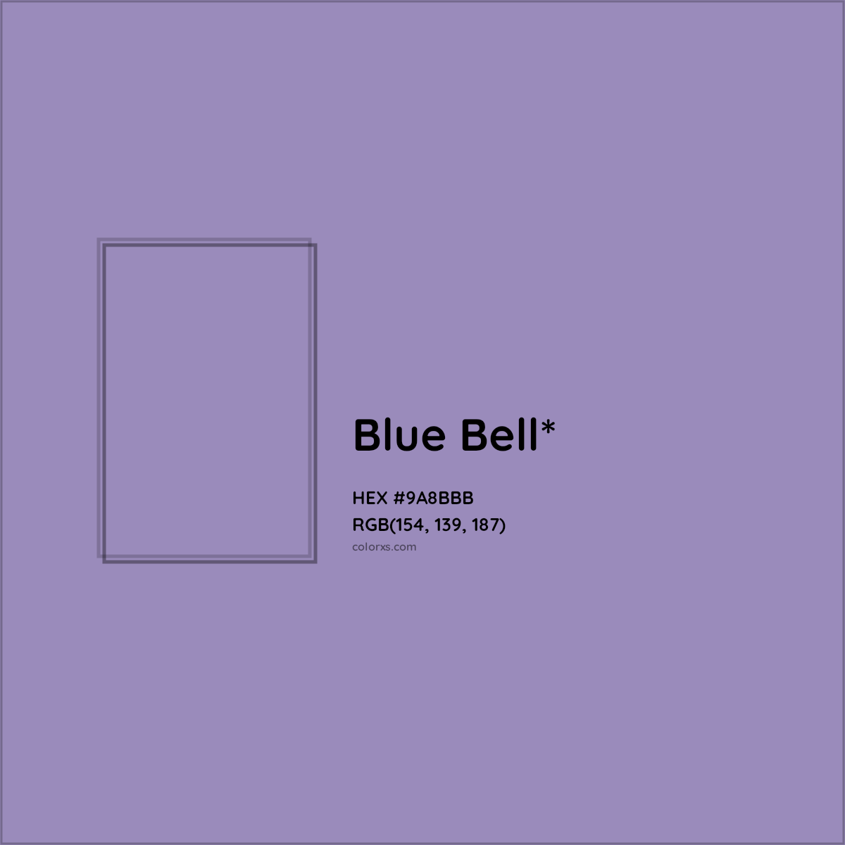 #9A8BBB hex color. RGB, RYB, CMYK, HSL, HSV codes and color conversions. Matching color names, palettes, paints.