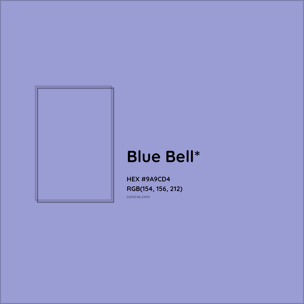 #9A9CD4 hex color. RGB, RYB, CMYK, HSL, HSV codes and color conversions. Matching color names, palettes, paints.