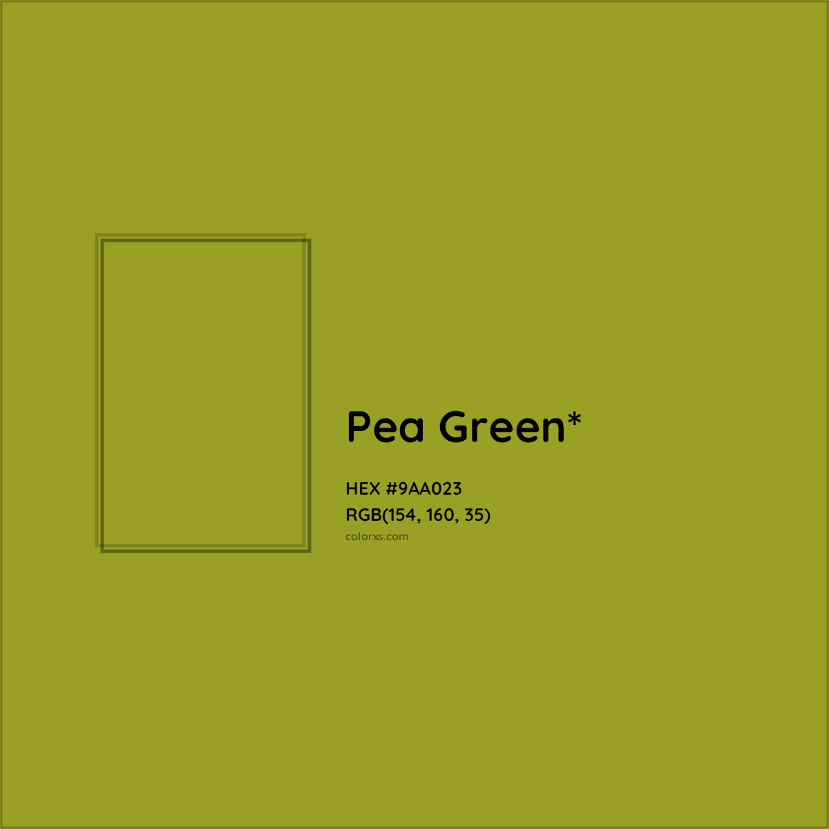 #9AA023 hex color. RGB, RYB, CMYK, HSL, HSV codes and color conversions. Matching color names, palettes, paints.