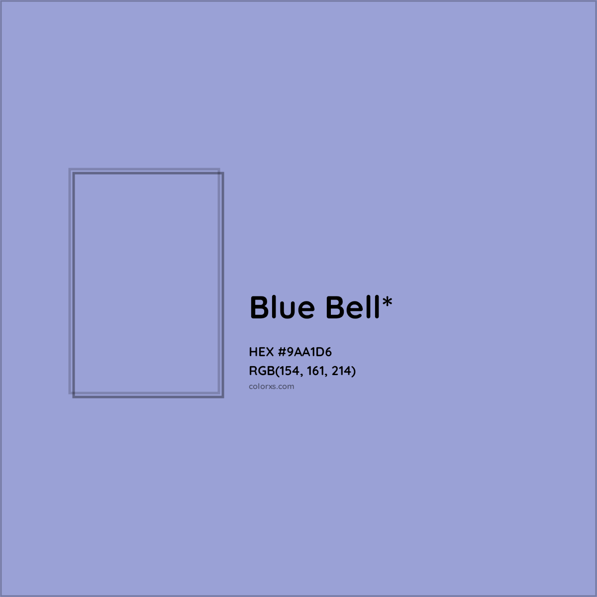 #9AA1D6 hex color. RGB, RYB, CMYK, HSL, HSV codes and color conversions. Matching color names, palettes, paints.