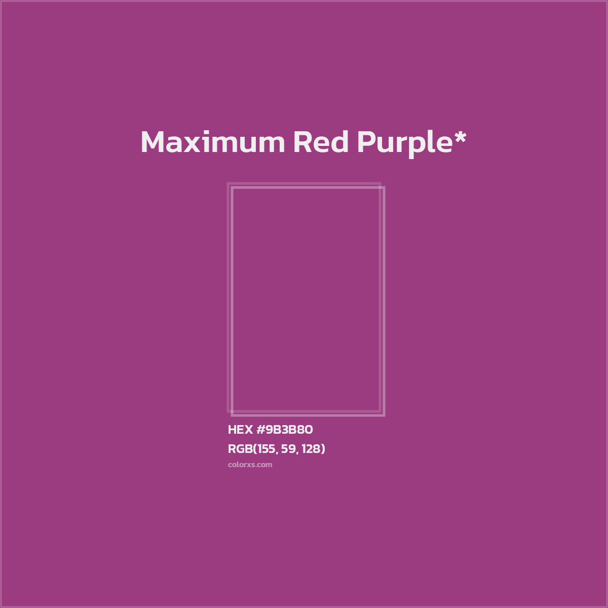 #9B3B80 hex color. RGB, RYB, CMYK, HSL, HSV codes and color conversions. Matching color names, palettes, paints.