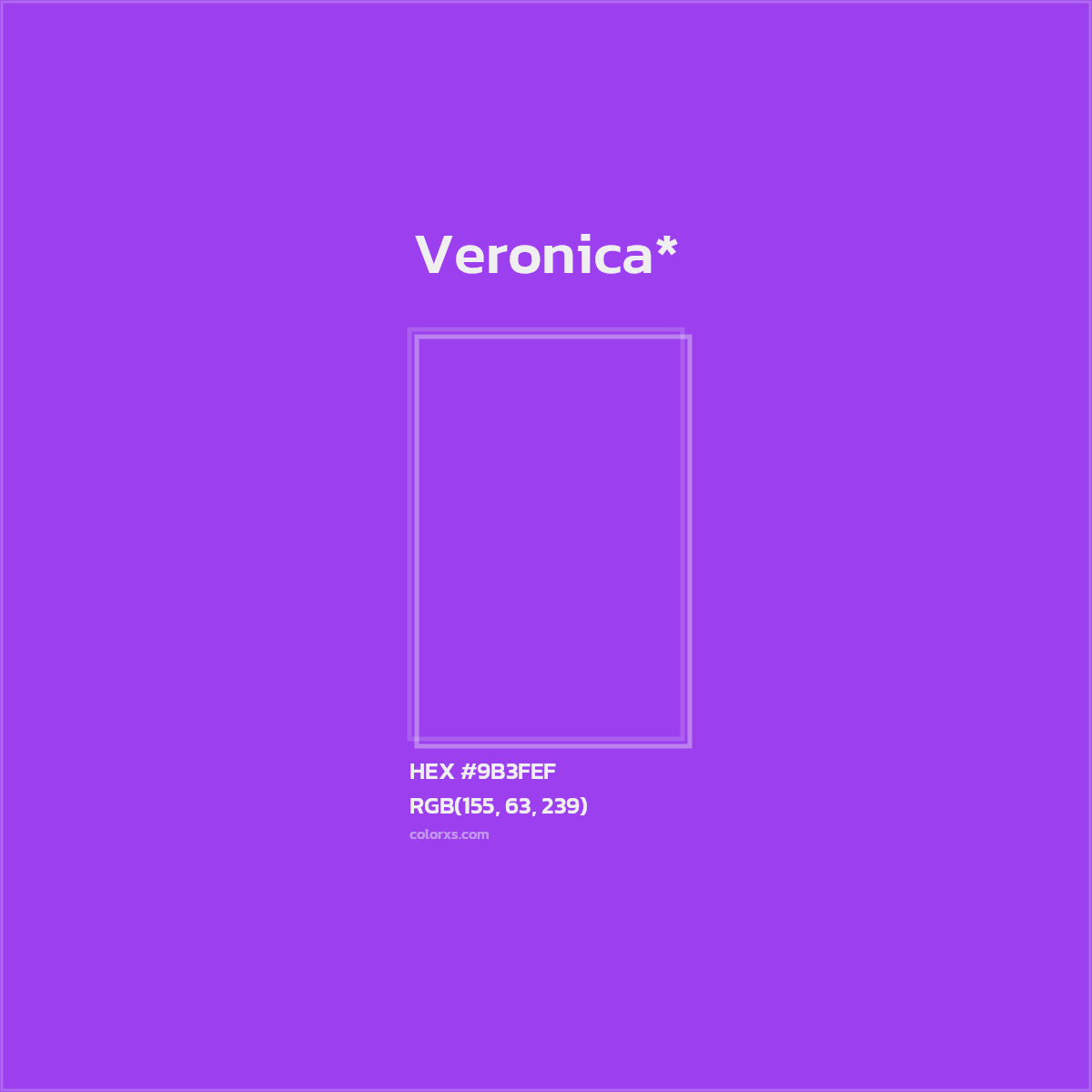 #9B3FEF hex color. RGB, RYB, CMYK, HSL, HSV codes and color conversions. Matching color names, palettes, paints.