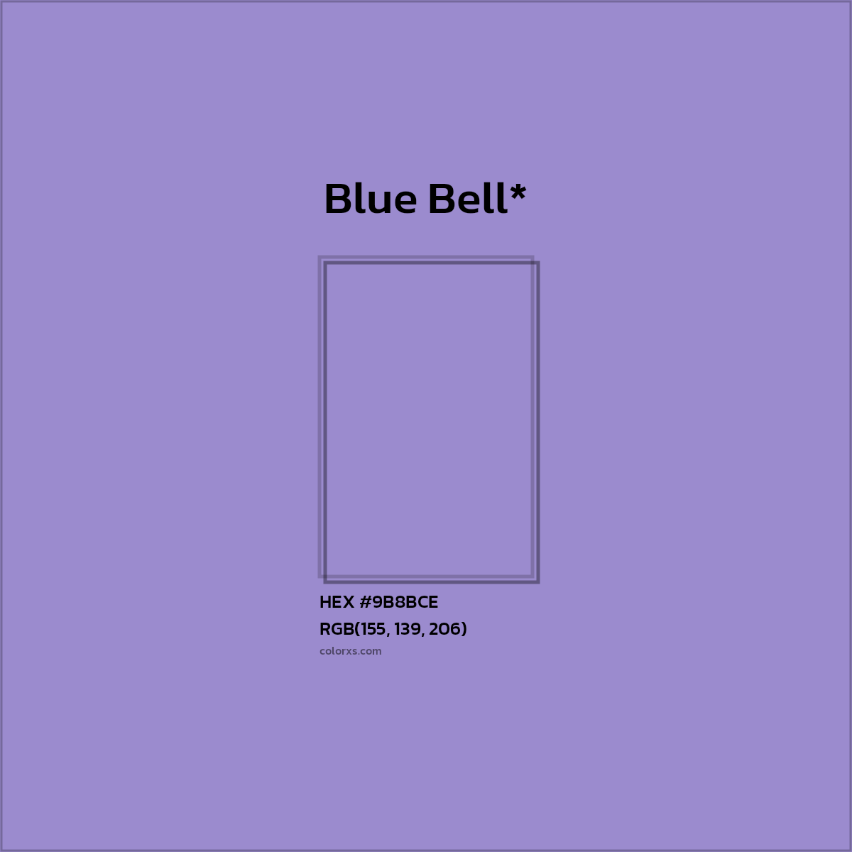 #9B8BCE hex color. RGB, RYB, CMYK, HSL, HSV codes and color conversions. Matching color names, palettes, paints.