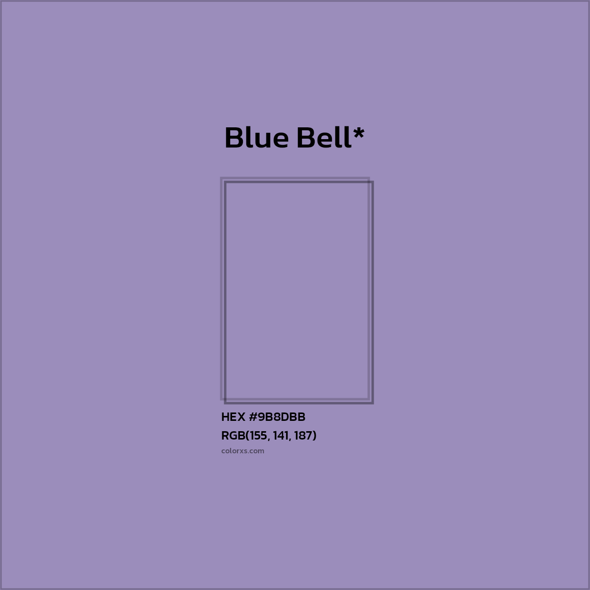 #9B8DBB hex color. RGB, RYB, CMYK, HSL, HSV codes and color conversions. Matching color names, palettes, paints.