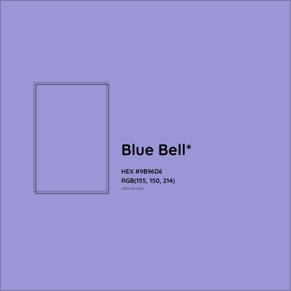 #9B96D6 hex color. RGB, RYB, CMYK, HSL, HSV codes and color conversions. Matching color names, palettes, paints.